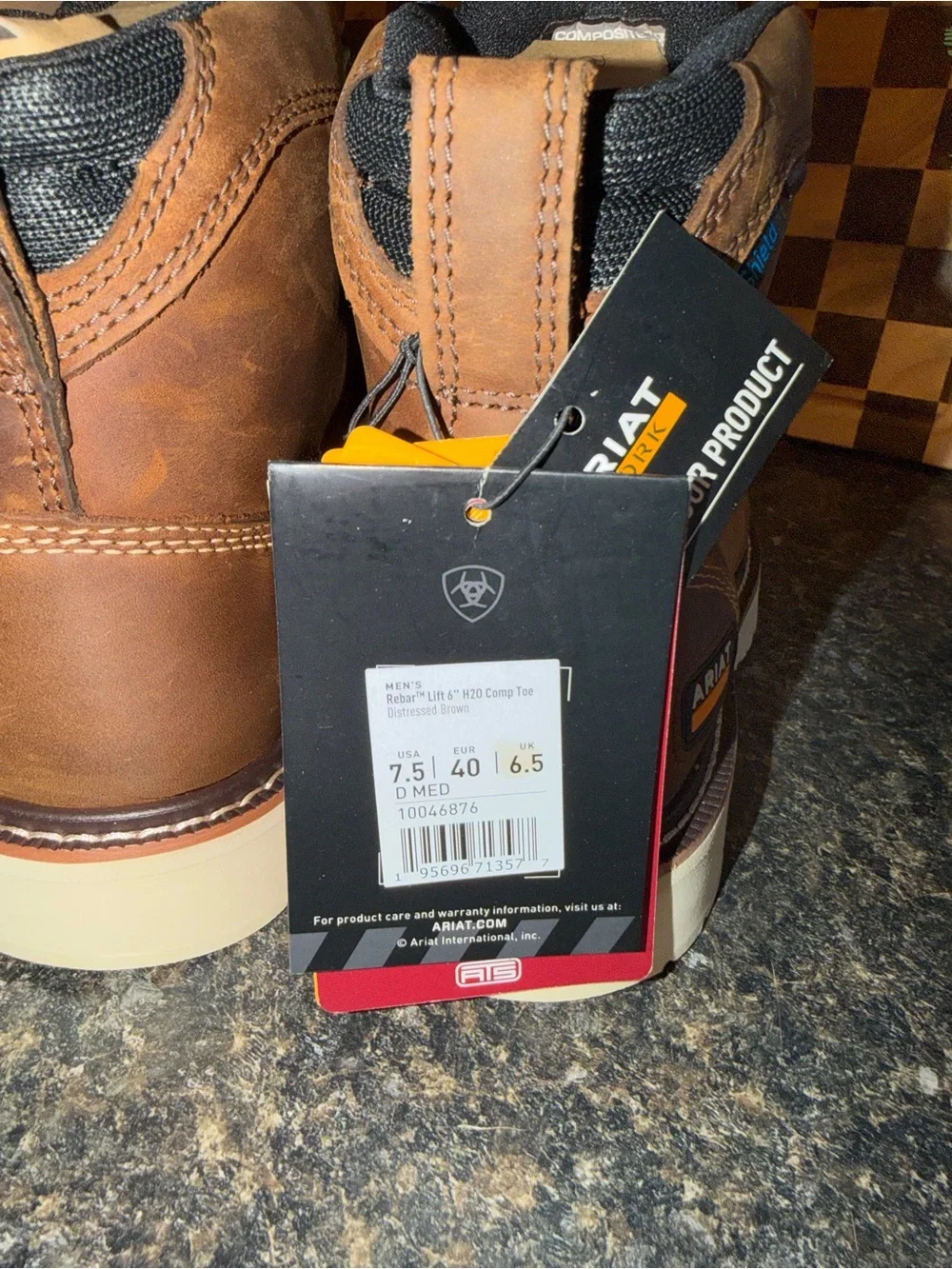 Ariat Men’s 7.5 Rebar Lift Waterproof Composite Toe Work Boots